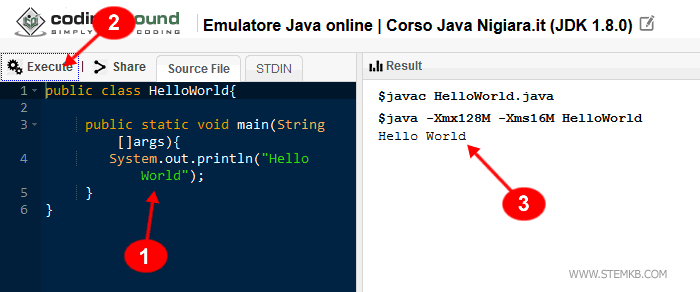 try to write a java program online