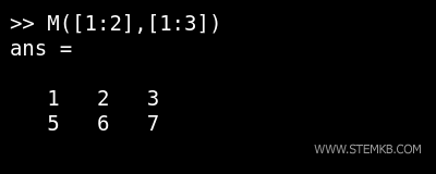 extracting a 2x3 submatrix