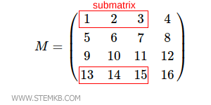 a 2x3 submatrix with different rows