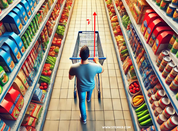 force while pushing the cart