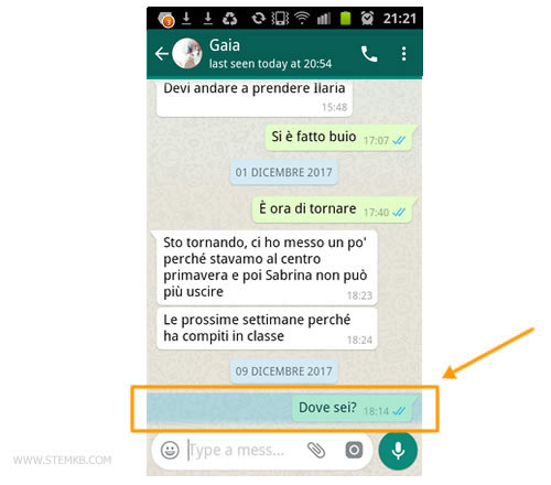 push on message that you want to delete