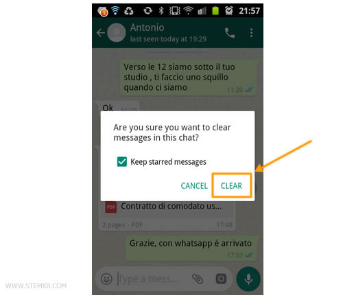 push on Clear button