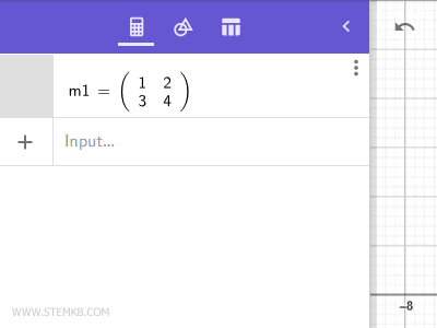 a matrix example in Geogebra