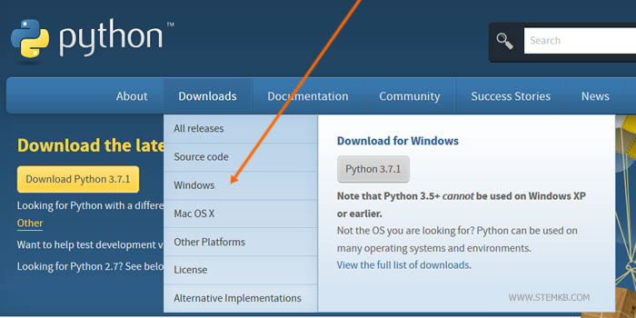 select your operating system