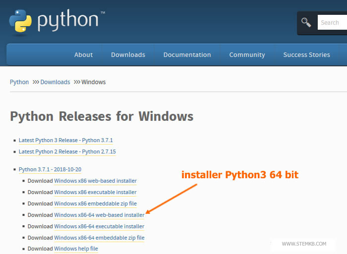 select the Python version