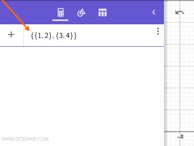 how to make a matrix in Geogebra