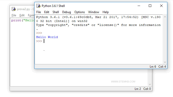 the output of program that display "hello world" on the screen