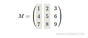 the first two rows of the matrix