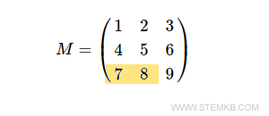 extract first two elements of the third row of the matrix