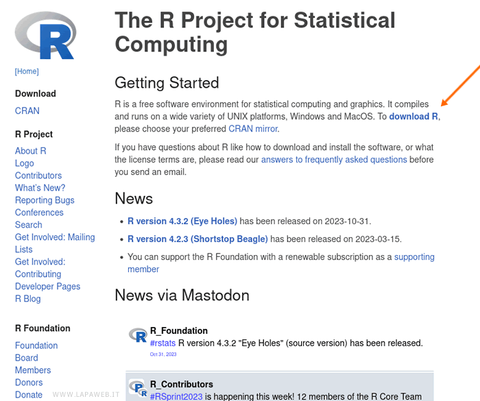 the official R website