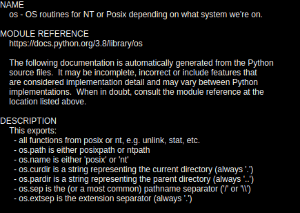 Probing the os Module