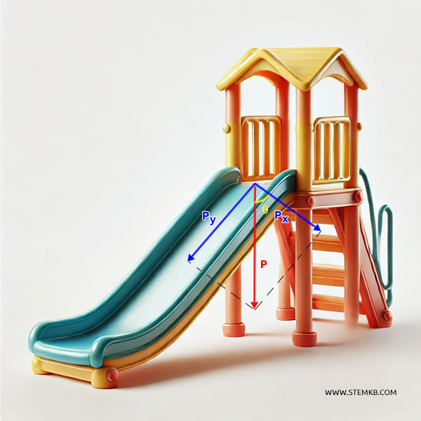 example of weight force decomposition